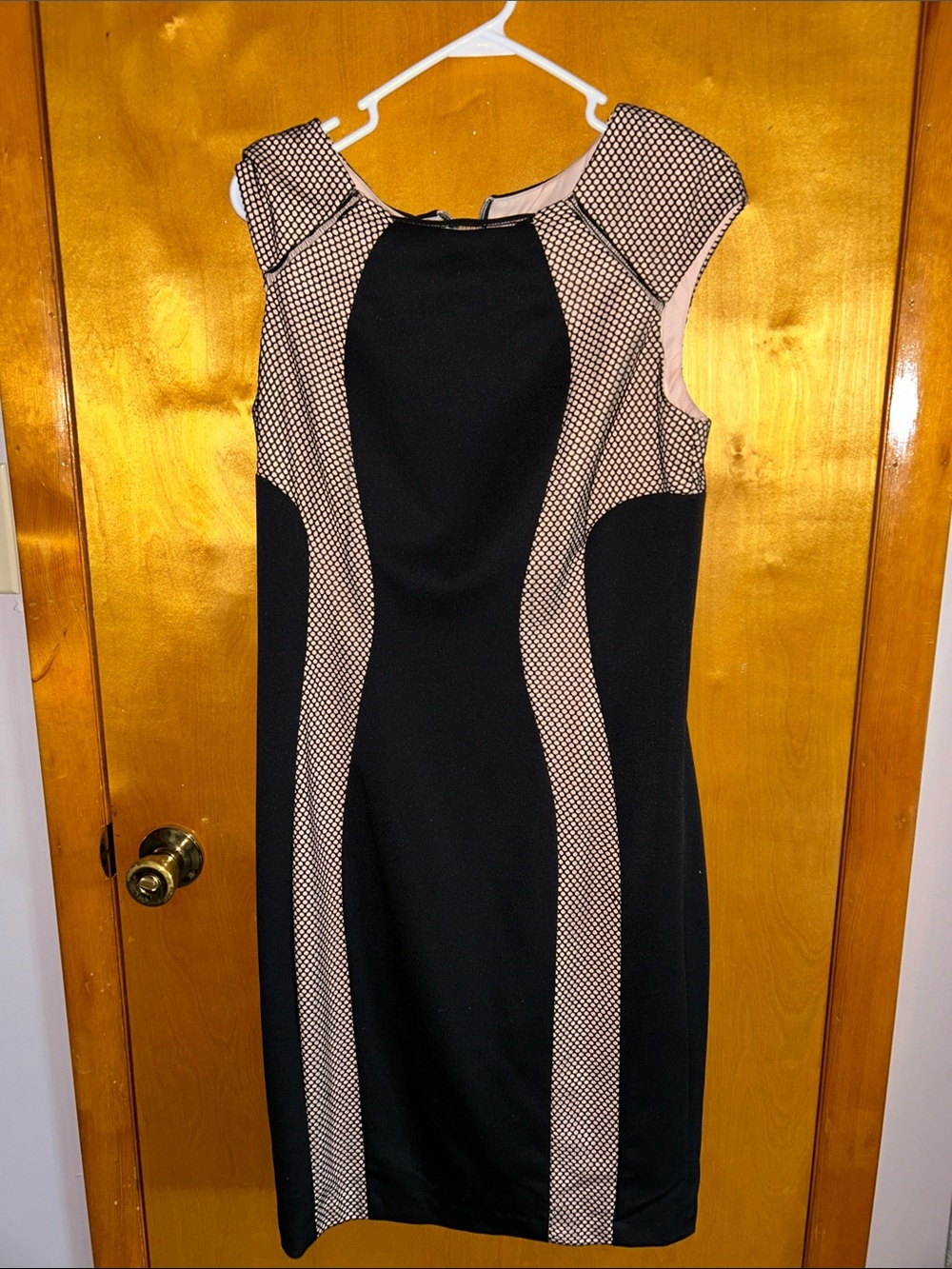 Jax Black and Nude/Flesh Tone Mini Dress